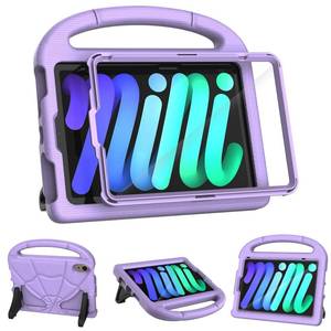 lot 260 image: iPad mini 6 Case for Kids 2021 (6th Generation), Lainergie Lightweight Shockproof Kid-Proof Cover Built-in Screen Protector with Handle Stand for New iPad mini 6th Gen 8.3 Inch (Purple 2) - Retail $14