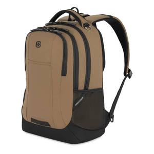 lot 269 image: SWISSGEAR Cecil 18-Inch Laptop Backpack Fits 16-Inch Laptop, Travel Daypack with Organizer Pockets, Water Bottle Holders & Padded Straps �� Pastel BrownBlack - Retail $56