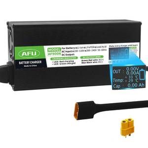 lot 283 image: 84V 10A Li-ion Battery Charger Black Aluminum Case Safe and Durable with Charging Display Used for 20S 72V Lithium Battery Smart Charger DC Output XT60 Male Connector - Retail $99
