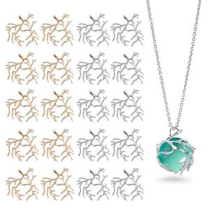 lot 303 image: Zxvskr 20 Pcs Branch Shape Blanks Prong Pendant Settings, Claw Pendant Metal Jewelry Bezels Handmade for DIY Jewelry Making Necklace Craft - 2 Styles