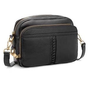 lot 315 image: befen Black Leather Crossbody Purse for Women Trendy, Ladies Real Leather Rfid Bag with Adjustable Strap Built in Wallet Purses and Handbags,Structured Small Wallet Cross Body Summer Bags - Retail $46