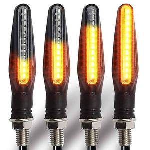 lot 319 image: BlyilyB Motorcycle Blinkers Indicator Turn Signal Amber Flowing Sequential Universal Lamp (Pack of 4) - Retail $17