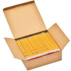 lot 320 image: Madisi Wood-Cased #2 HB Pencils, Yellow, Pre-sharpened, Bulk Pack, 240 pencils - Retail $22