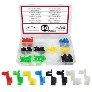 lot 325 image: 80PCS Door Lock Rod Car Clips Assortment Kit, Door Install Clips, Tailgate Handle Rod Clip, Car Accessories Left and Right Door Handle Rod End Clip Retainer Compatible with Most Vehicles - Retail $10
