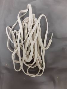 lot 334 image: Polar Rabbit No Tie Elastic Shoelaces, Adjustable Tieless Shoe Laces for Sneakers, Boots  One Size Fits All Kids, Adults White - Retail $3