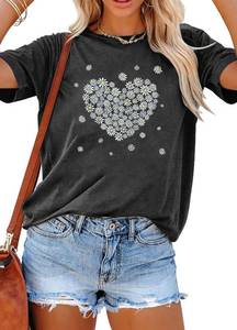 lot 337 image: YEXIPO Womens Graphic Tees Short Sleeve Summer Tops Funny Letter Print Crew Neck Casual Loose Cute T Shirts M - Retail $10