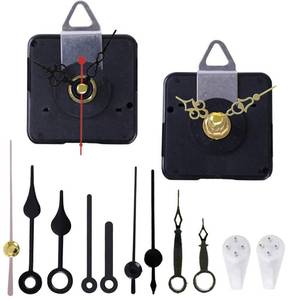 lot 342 image: 2 Pack Non Ticking Wall Miniature Clock Movements Mechanism with 5 Pairs of Short Hands Quartz Motor Kit Battery Operated DIY Repair Parts Replacement, 532 in Max Dial Thick, 12 in Shaft Length - Retail $10