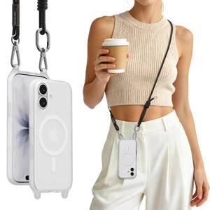 lot 349 image: MAGEASY Roam MagSafe Crossbody iPhone Case with Adjustable Strap for iPhone 17, Magnetic Case with Detachable Lanyard, 16FT Drop Defense, Camera Control Compatible (Transparent) - Retail $40