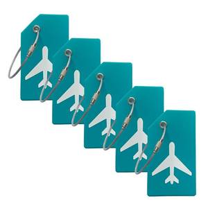 lot 350 image: 5Pack Silicone Luggage Tag with Name ID Card Perfect to Quickly Spot Luggage Suitcase by Ovener (Turquoise Green) - Retail $13