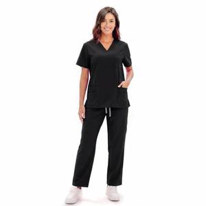 lot 353 image: ROMASA Scrubs Set for Women,Medical Women Scrubs,Nurse Uniform V-Neck Top and Straight Leg Pants with Multi Pocket Nurse Workwear L - Retail $20