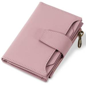 lot 376 image: Airkit Small Wallet Women RFID Blocking Soft Leather Bifold Compact Card Holder Wallet for Women with Zipper Coin Pocket 4 ID Window - Retail $12