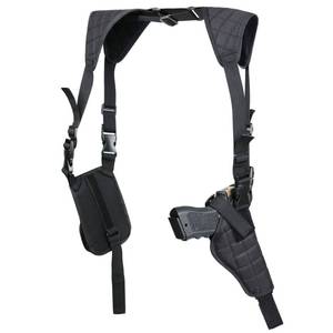 lot 407 image: Twod Concealed Carry Shoulder Holster Nylon Cross Harness Vertical Shoulder Holster Adjustable for Most Handguns or Pistol (Black) - Retail $18