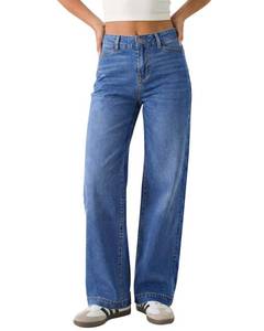 lot 409 image: GRAPENT Jeans for Women 2025 Wide Leg Denim Pants Country Concert Outfits Cute High Waisted Stretchy Womens Jeans, Timeless Blue, L, US Size 12 to 14 - Retail $40