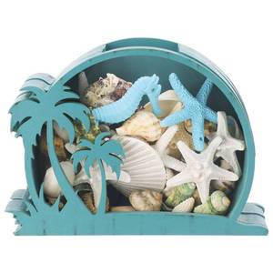 lot 411 image: CroBlissful Green Coconut Seashell Holder Seashell Display Box Wooden Small Starfish Shell Display Case with Acrylic Clear Window Shark Tooth Collection Box for Shells Sea Rock Home Decor Present - Retail $19