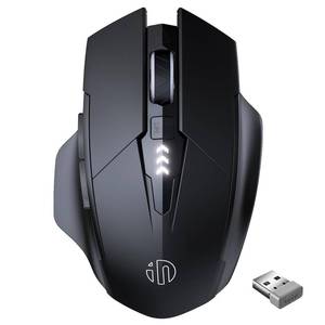 lot 412 image: INPHIC Wireless Mouse Rechargeable, Battery Level Visible, Silent Click USB 2.4G Cordless Mouse for Laptop PC Computer Tablets, 6 Buttons, 2400DPI 4 Adjustment Levels, Black - Retail $15