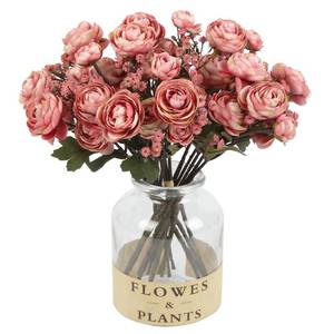 lot 420 image: Vase Not Included UUXX Pink Ranunculus Artificial Flowers 5 Bouquets Fake Silk Mini Ranunculus with Stems 15PCS Faux Peonies Spring Flowers for DIY Wedding Bride Shower Centerpieces Home Vase Filler Decorations (Pink) - Retail $20