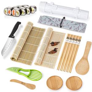 lot 436 image: Luney Sushi Making Kit, All in One Sushi Roller Set Maker Kit with Bamboo Rolling Mat, Bazooka, Chopsticks Holders, Rice Paddle, Avocado Slicer for Beginners, Adults, Family, Friends, Home