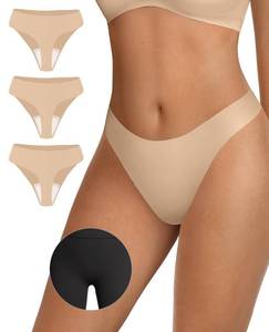lot 450 image: OEAK Seamless Thongs for Women Invisible Thongs No Show Thong Panty Liners Tangas Comfortable Workout G-Strings Underwear 3Skin Nude S - Retail $25