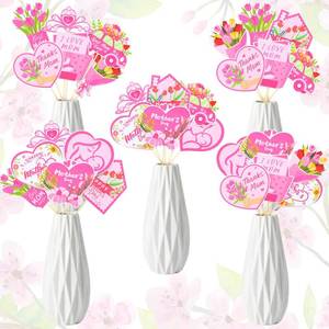 lot 458 image: Beeveer 30 Pcs Mothers Day Party Centerpieces Sticks Mothers Day Table Toppers for Celebration Party Supplies - Retail $9