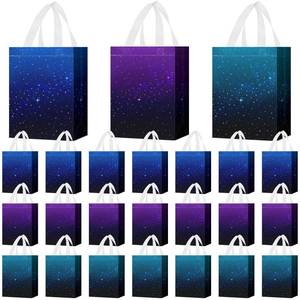 lot 500 image: Locmeo 24 Pcs Galaxy Party Favor Gift Bags Starry Sky Goodie Space Star Reusable Bags Non Woven Starry Night Candy Treat Totes Graduation Gift Bag Birthday Party Decorations, 8 x 4 x 10 Inch - Retail $20