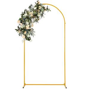 lot 502 image: Vincidern 6.6 FT Wedding Arch Backdrop Stand for Party, Balloon Arch Stand, Wedding Arches for Ceremony, Metal Arch Backdrop Stand for Baby Showers, Birthday Party, Events Decoration Door Frame Gold - Retail $26