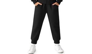 lot 503 image: QTWW INC Girls Boys 1 Piece Athletic Jogger Sweatpants Clothing for Kids,Black,14Y-160 - Retail $25