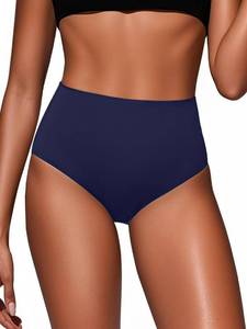 lot 508 image: Tempt Me Women High Waisted Bikini Bottom - Blue Full Coverage Bathing Suit Swim Bottom Swimsuit 2025 Swimwear M - Retail $20