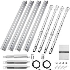 lot 515 image: Uniflasy Grill Replacement Parts for CharBroil Performance 4-Burner 463365021 463365724 463351021 463352521 463331221 463448021 Stainless Steel Grill Burner Heat Plate Shield Crossover Tube Igniter - Retail $33