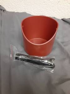 lot 547 image: Coffee Knock Box, 4.6 in, Barista Style Espresso Grounds Knock Box, Removable Plastic Knock Rod, Non-Slip Base, Espresso Maker Accessory (Caramel) - Retail $9