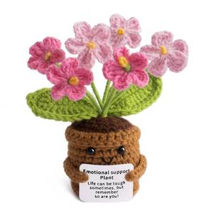 lot 552 image: MS ZHENQIAO Handmade Positive Flower Crochet - Life is Tough But So are You - Inspirational Gift for Women - Thank You, Appreciation, Birthday Gift for Teacher, Mom, Friend, Coworker - Knitted Decor - Retail $8