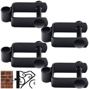 lot 553 image: Hicarer 4 Pcs 1-12 x 1-12 x 58 Square Post Female Gate Hinge with Nut and Bolt, Chain Link Fence Frame Post Female Black Galvanized Steel Hinge for Repairing and Replacing Fence Gate - Retail $30