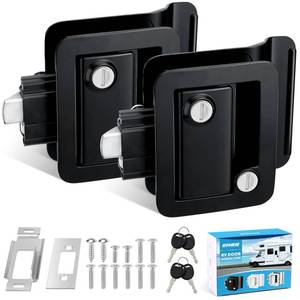 lot 554 image: Kohree 2 PCS RV Door Locks Replacement with Paddle Deadbolt, Camper Door Lock, 100% Metal RV Enclosed Travel Trailer Door Lock for Camper Horse Trailer Cargo Hauler - Retail $48