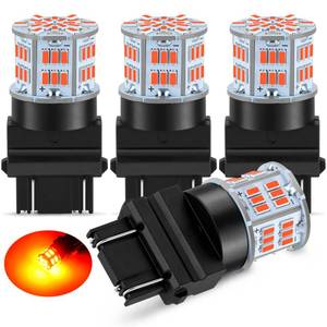 lot 576 image: iFunyLED 4PCS 3157 LED Bulb Brake Tail Light 12V-24V Super Bright 3156 3056 3057 3047 4157 LED Replacement Light Kit Set for Car Tail Brake Lights - Brilliant Red - Retail $10