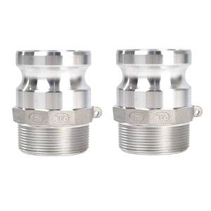 lot 586 image: Quafwia 2 pcs Aluminum Camlock (2 Part F) Cam & Groove Hose Fittings, cam Lock Fittings Male Adapter x Male NPT Thread cam Lock Fittings camlock Coupling (2) - Retail $14