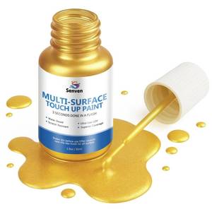 lot 589 image: SENVEN Liquid Gold Leaf Paint High Gloss Multi Surface Rich Gold Paint for Metal, Wood, Plastic, Canvas, Appliance, Furniture Scratch Repair & Art Handcrafts 30ml1.5oz Fast Drying Acrylic Metallic Finish - Retail $9
