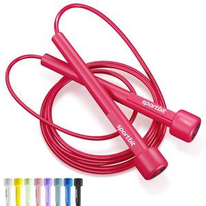 lot 595 image: SPORTBIT Adjustable Jump Rope for Fitness and Exercise �� Skipping Rope for Cardio, Boxing, and Weight Loss �� Speed Rope perfect for Men & Women �� Magenta - Retail $6