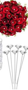 lot 600 image: Yuxung 200 Pcs Diamond Pins Flower Pins for Bouquet Crystal Corsage Wedding Bouquet Diamonds Jewelry Rhinestones Floral Boutonnier Jewelry Accessories DIY Craft Decor (1.5 Inch) - Retail $29