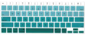 lot 610 image: Se7enline Compatible with MacBook Keyboard Covers for Mac Air 13 inch 2018201920202021202220232024 for MacBook Air 13-Inch Touch ID with Retina Display M1 A2337A2179 US Layout, Gradient Green - Retail $9