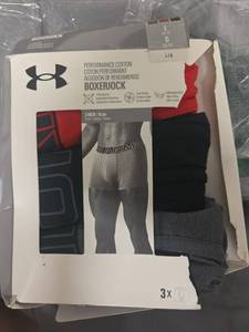 lot 615 image: Under Armour Boxerjock Performance Cotton 3-Pack 3 Inch Size LG - Retail $0