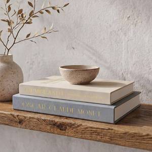 lot 633 image: Beautiful Decorative Books - Set of 2 Linen Boxes Enhance Your Coffee Table, Bookshelf or Mantel Decor - Stylish FakeFaux Books for Modern Home Decoration, Photo Storage and as a Keepsake Box - Retail $23