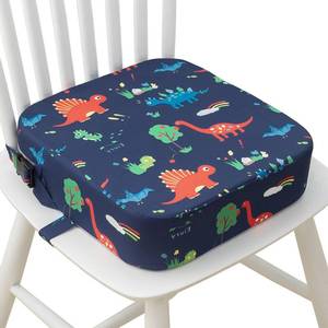 lot 657 image: Eiury Toddler Booster Seat for Dining Table, Portable Kids Booster Seat with Safety Buckles Portable Increasing Booster Cushion with Non-Slip Bottom (Blue Dinosaur) - Retail $24