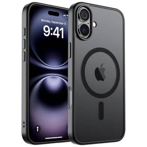 lot 659 image: SUPFINE Magnetic for iPhone 16 Plus Case (Compatible with MagSafe) (Military Grade Drop Protection) Translucent Matte Shockproof with Anti-Fingerprint Phone Cover,Black - Retail $5