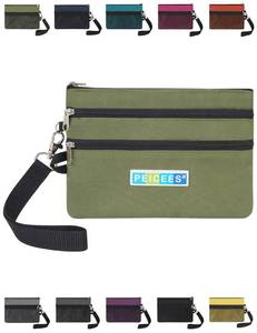 lot 661 image: Peicees World Travel Essentials Currency and Passport Organizers Cash Cards Tickets Holder RFID Blocking Wallet, Army Green - Retail $16
