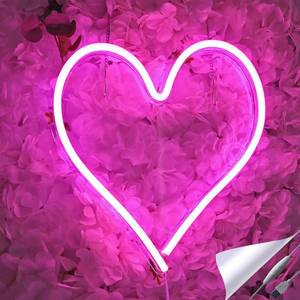lot 668 image: Britrio LED Neon Light Sign, 13.4x12.6 Heart Shape Neon Sign Wall Hanging Sign Wall Art for Bar Bedroom Living Room Kid��s Room Party,Home Decor Neon Night Light USB Powered(Pink Heart) - Retail $21