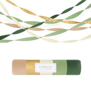 lot 672 image: AOBKIAT Wedding Party Decorations, 5 Rolls Olive Green Khaki Crepe Paper Streamers for Green Boho Wedding, Birthday, BridalBaby Shower - Retail $10