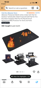 lot 17370 image: UBeesize Thickened 48x36 inches Under Grill Mat Double-Sided Fireproof - Retail $29