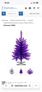 lot 17371 image: Vickerman 726921 Artificial Christmas Tree Purple - Retail $39