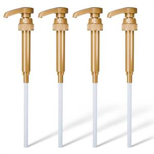 lot 17381 image: 4 Pcs Coffee Syrup Pump Dispenser - Works as Skinny and Torani Syrup Pump - Fits Various 25.4 oz Bottles, Precise Dispensing 0.3oz & Lockable Design, Easy to Use & Clean, Ideal for Liquids ( 2 sets of 4 each) - Retail $7