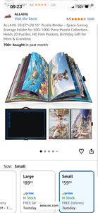 lot 17439 image: ALL4JIG 20.87x28.15 Puzzle Binder Storage Folder 500-1000 Piece - Retail $59