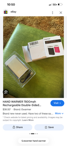 lot 17459 image: Hand Warmer 7800mah Rechargeable Double-Sided - Retail $38